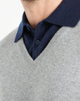 LUKE 1 V-neck cashmere sweater light grey