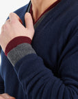 LUKE 1 V-neck cashmere sweater navy blue