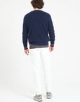 LUKE 1 V-neck cashmere sweater navy blue