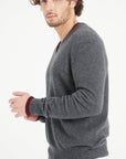 LUKE 1 V-neck cashmere sweater anthracite grey