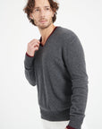 LUKE 1 V-neck cashmere sweater anthracite grey