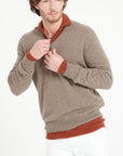 LUKE 1 V-neck cashmere sweater in taupe