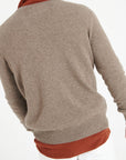 LUKE 1 V-neck cashmere sweater in taupe