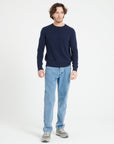 LUKE 2 Round-neck cashmere sweater navy blue