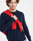 LUKE 2 Round-neck cashmere sweater navy blue