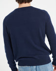 LUKE 2 Round-neck cashmere sweater navy blue