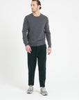 LUKE 2 Round-neck cashmere sweater in anthracite grey