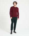 LUKE 2 Round-neck cashmere sweater in burgundy red