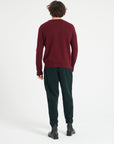 LUKE 2 Round-neck cashmere sweater in burgundy red