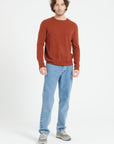 LUKE 2 Round-neck cashmere sweater in terracotta