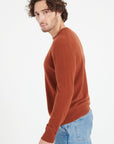 LUKE 2 Round-neck cashmere sweater in terracotta