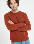 LUKE 2 Round-neck cashmere sweater in terracotta