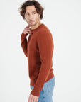 LUKE 2 Round-neck cashmere sweater in terracotta