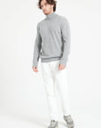 LUKE 3 Light grey cashmere turtleneck sweater