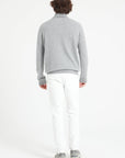 LUKE 3 Light grey cashmere turtleneck sweater