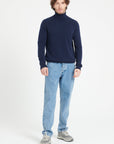 LUKE 3 Cashmere turtleneck sweater navy blue