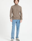 LUKE 3 Cashmere turtleneck sweater in taupe