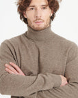 LUKE 3 Cashmere turtleneck sweater in taupe