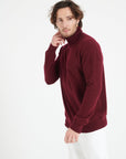 LUKE 3 Cashmere turtleneck sweater in burgundy red