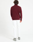 LUKE 3 Cashmere turtleneck sweater in burgundy red