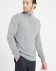 LUKE 4 Light grey cashmere trucker sweater