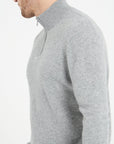 LUKE 4 Light grey cashmere trucker sweater