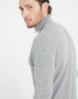 LUKE 4 Light grey cashmere trucker sweater