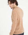 LUKE 5 Camel cashmere long-sleeve polo shirt