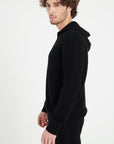 LUKE 6 Black cashmere zip hoodie