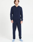 LUKE 6 Zipped cashmere hoodie navy blue