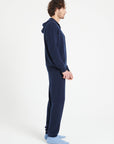 LUKE 6 Zipped cashmere hoodie navy blue