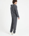 LUKE 6 Charcoal grey cashmere zip hoodie