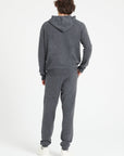 LUKE 6 Charcoal grey cashmere zip hoodie