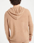 LUKE 6 Camel cashmere zip hoodie