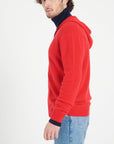 LUKE 6 Red cashmere zip hoodie