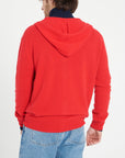 LUKE 6 Red cashmere zip hoodie