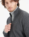 LUKE 8 Charcoal grey cashmere zip cardigan