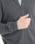 LUKE 8 Charcoal grey cashmere zip cardigan