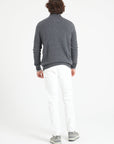 LUKE 8 Charcoal grey cashmere zip cardigan