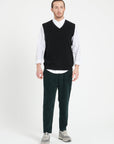 LUKE 9 Sleeveless cashmere cardigan in black