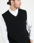 LUKE 9 Sleeveless cashmere cardigan in black