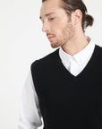 LUKE 9 Sleeveless cashmere cardigan in black