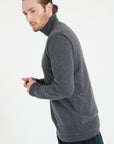 LUKE 9 Sleeveless cashmere cardigan in charcoal grey