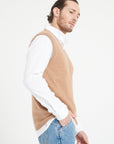 LUKE 9 Sleeveless camel cashmere cardigan