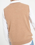 LUKE 9 Sleeveless camel cashmere cardigan