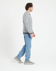 LUKE 10 Cashmere bomber neck cardigan in light grey