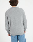 LUKE 10 Cashmere bomber neck cardigan in light grey