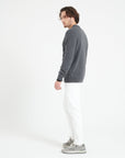 LUKE 10 Cashmere bomber neck cardigan in anthracite grey