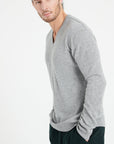 LUKE 11 V-neck cashmere sweater light grey