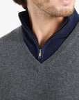 LUKE 11 V-neck cashmere sweater anthracite grey